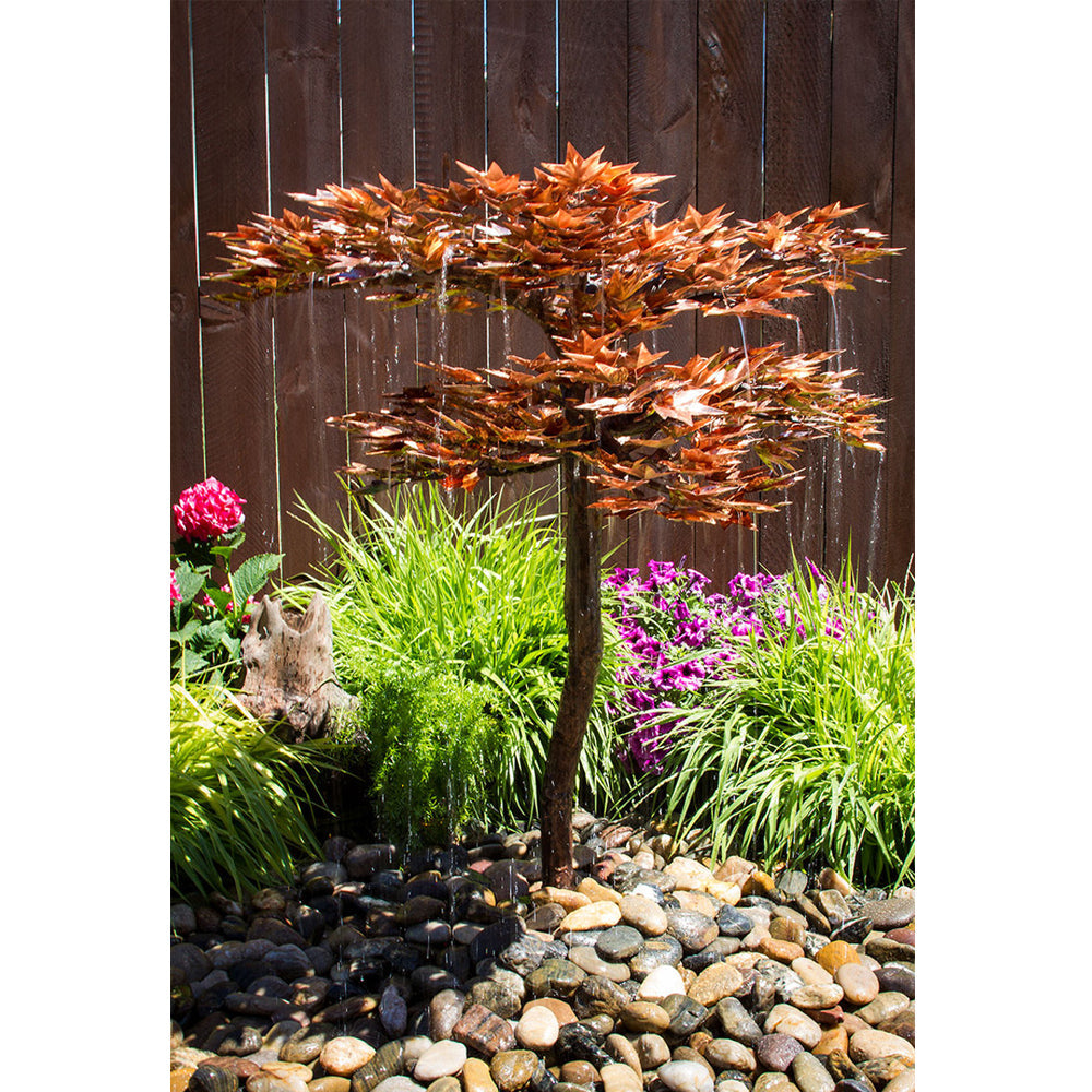 38-inch copper Japanese maple tree garden fountain