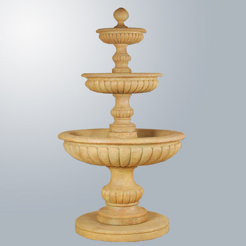 Three-tier outdoor water fountain