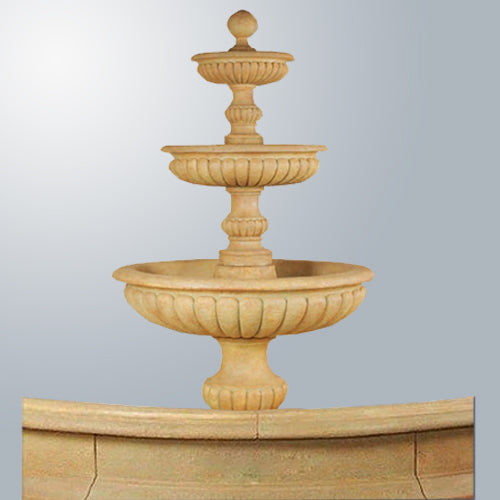 Three-tier outdoor water fountain for pond