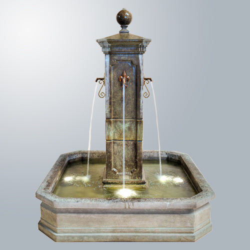 Anduze Colonne Fountain with Four Spouts