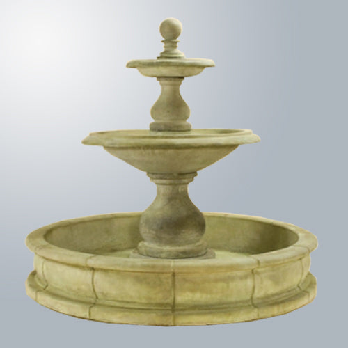 Carrara Two-Tier Fountain with 66-inch Wide Pond