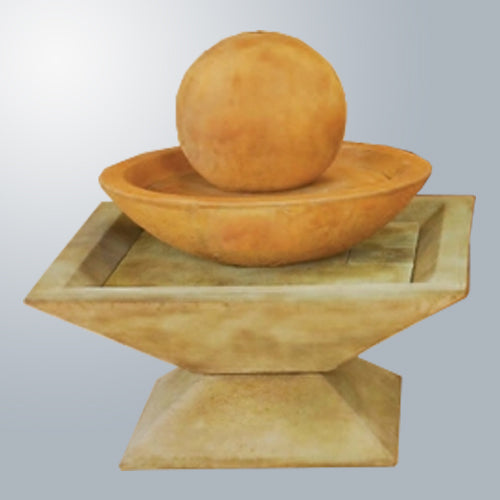 A two-tiered fountain with a coppa (cup-shaped) basin.