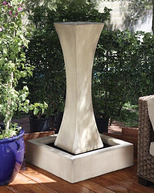 Seven-foot tall garden water fountain