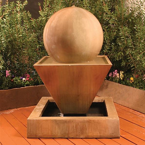Large outdoor fountain with a sphere.