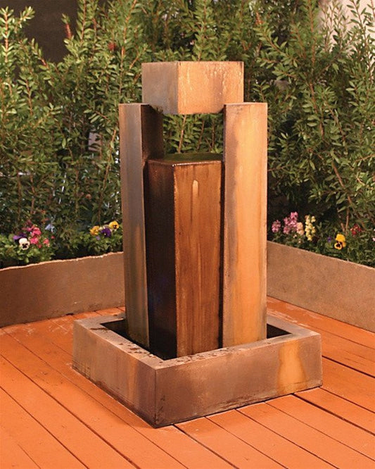 A water fountain in the Rocket Garden.