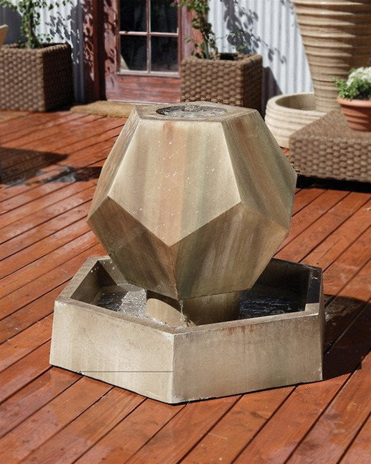 A twelve-sided garden water fountain.