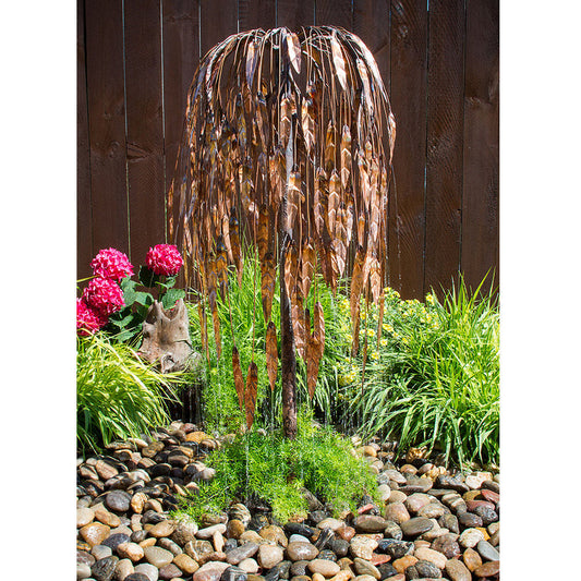 45-inch copper weeping willow garden fountain
