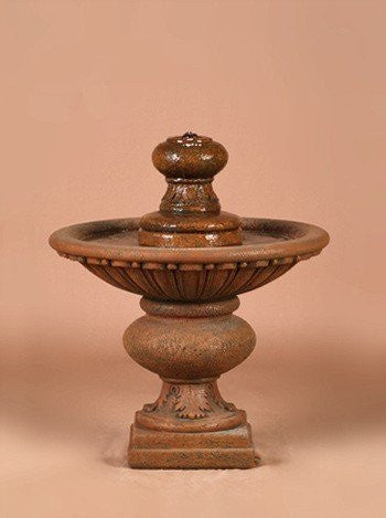 Small formal garden water fountain