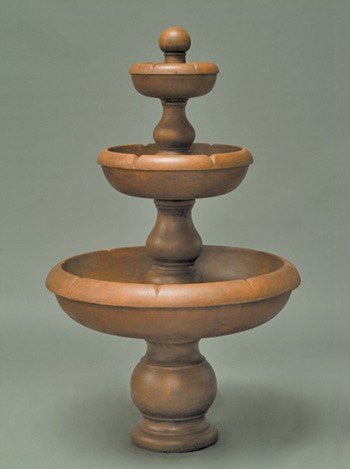 Classic three-tier cast stone outdoor fountain